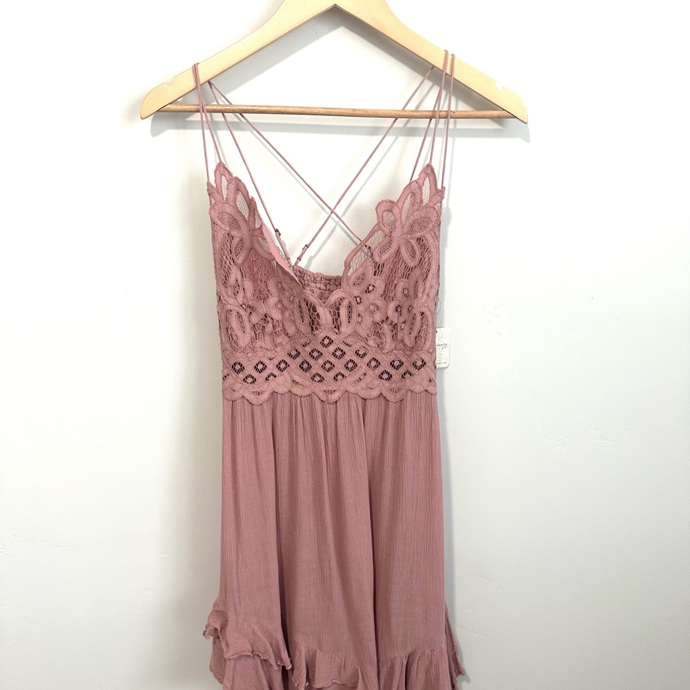 Free People Adella Slip Dress Rose - Picture 4 of 4